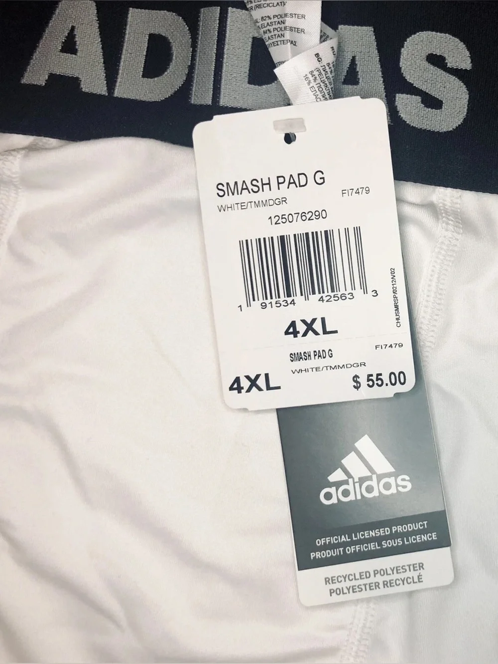 ADIDAS Football Padded Impact Girdle White Smash Pad Men’s Size 4XL New NWT